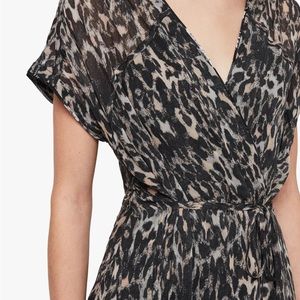All Saints Claria Leopard Print Dress, Sz S